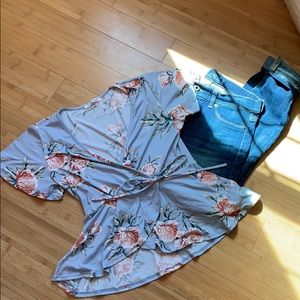 Floral Wrap Top
